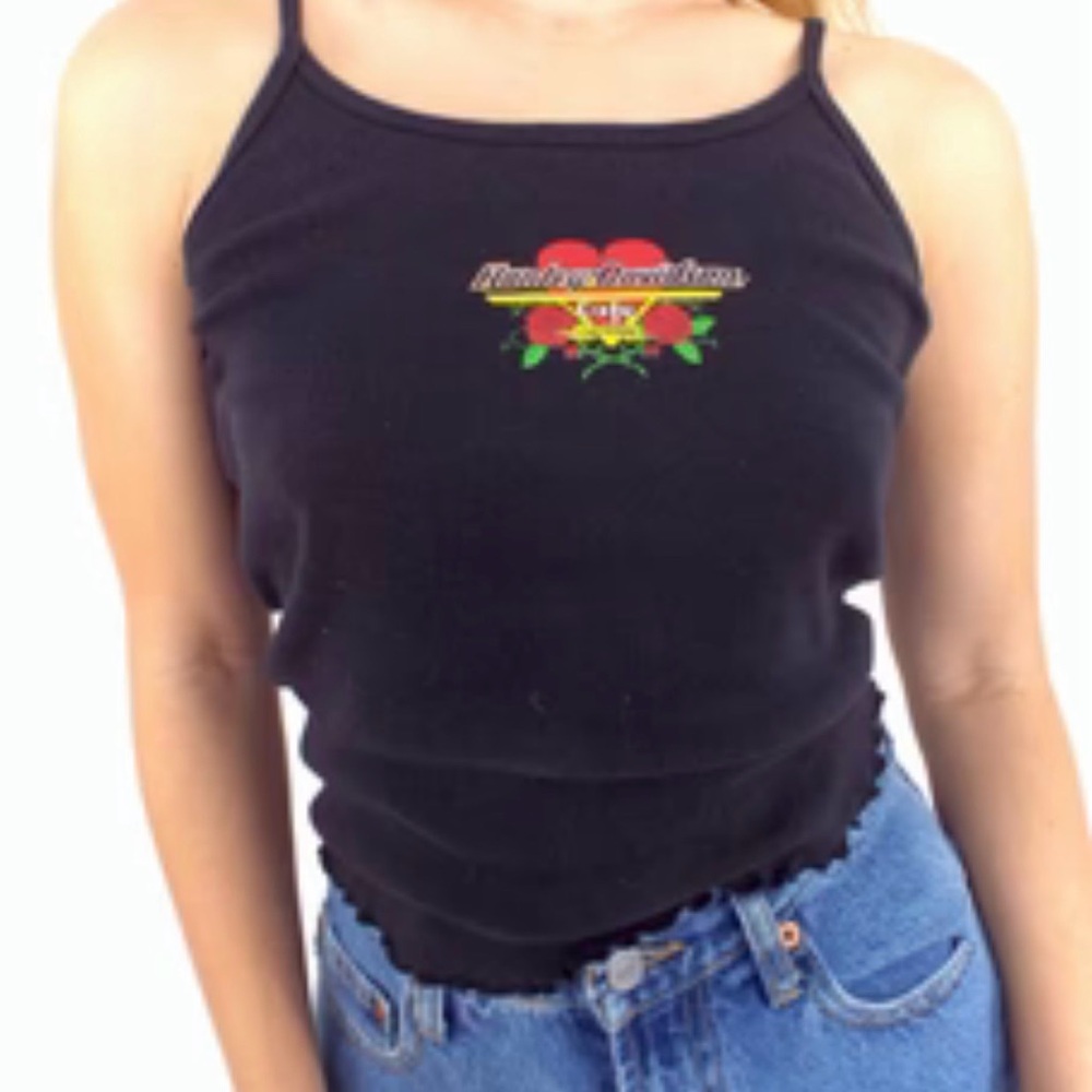 Harley-Davidson Graphic Black Large T-Shirt with Orange and Yellow Accents